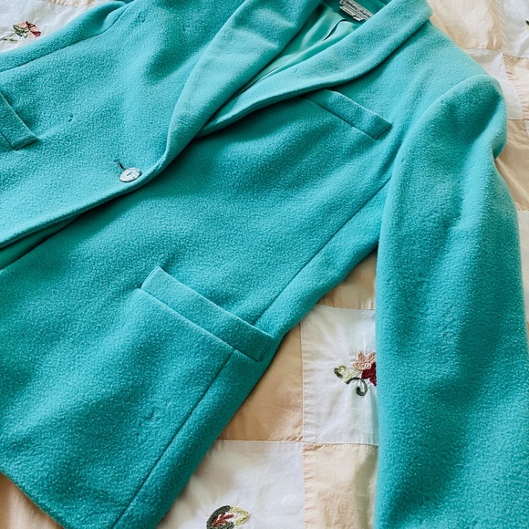 Stephanie Andrews I Seafoam Green Wool Blend Blazer - Picture 15 of 16
